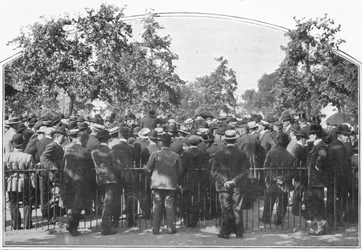 Een al fresco lezing, Hyde Park, Londen