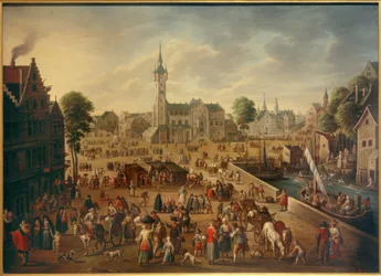 Uitzicht op het grote plein in Lier