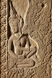 Apsara Danseres Gravure in Angkor Wat, Siem Reap, Cambodja