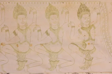 Apsara tekening, Siem Reap, Cambodja