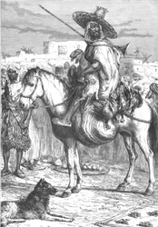 Arabische boer op de markt in Tlemcen, Algerije, eind 19e eeuw