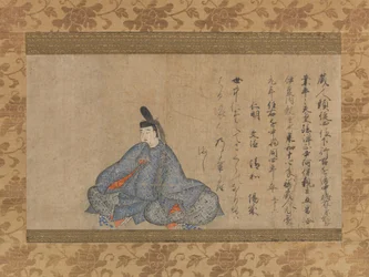 Ariwara Narihira 825-880... Fujifusa versie van Zesendertig Onsterfelijke Dichters, 1e helft 15e eeuw