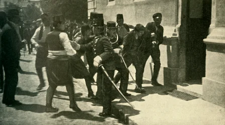 Arrestatie van Gavrilo Princip, Sarajevo, 28 juni 1914