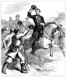 Aankomst van generaal McClellan in Williamsburg, Virginia, 1862 ca. 1880