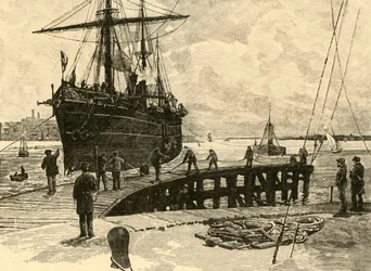 Aankomst van een Stoomboot bij Southampton Docks, 1898