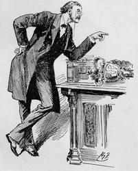 Arthur Balfour spreekt in het Lagerhuis, 1890s