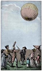 Ascensie van een Montgolfier ballon, eind 18e eeuw, 1910