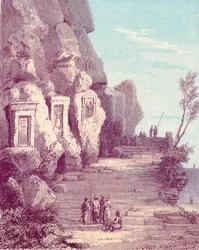 Assyrische sculptuur bij de Nahr El Kelb of Hondenrivier, 19e eeuw