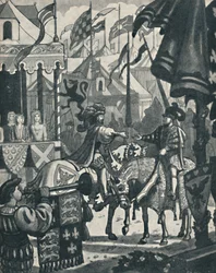 Op het veld van het Gouden Laken, ca. 1934