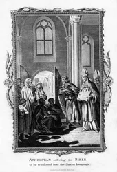 Athelstan beveelt de Bijbel in de Saksische taal te vertalen