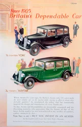 Austin auto advertentie, 1935