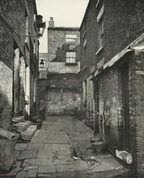 Back-to-Back huizen in het noorden van Engeland, 1938