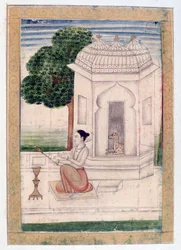 Bamgali Ragini, Ragamala Album, School van Rajasthan, 19e eeuw