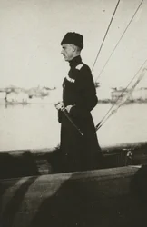 Baron Pyotr Nikolayevich Wrangel op de jacht Lucullus. Lemnos, 1921.