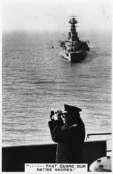 Slagschip HMS Hood tijdens lente-oefeningen, 1937