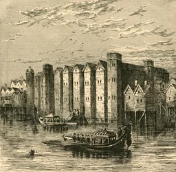 Baynards Castle, uit een uitzicht gepubliceerd in 1790, 1897