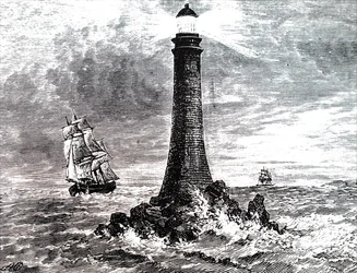 Bell Rock vuurtoren in een storm