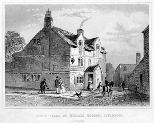 Geboorteplaats van William Roscoe, Liverpool, Lancashire, 19e eeuw