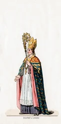 Bisschop van Lincoln, kostuumontwerp voor Shakespeares toneelstuk, Henry VIII, 19e eeuw