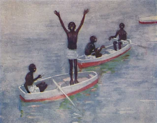Zwarte jongens op Barbados, 1924