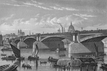 Blackfriars Bridge vanaf de Surrey-kant, Londen, ca. 1875-1878