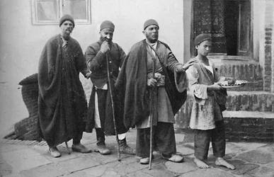Blinde bedelaars van Teheran, Perzië, 1902