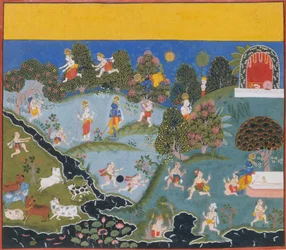 Blindemannetje...uit een Verspreide Bhagavata Purana Oude Verhalen van Heer Vishnu, ca. 1715-20