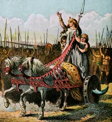 Boadicea en haar leger, ca. 1850