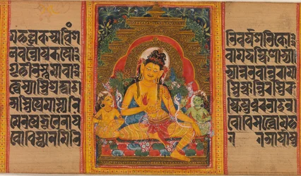 Bodhisattva Maitreya, blad uit... Perfectie van Wijsheid Manuscript, begin 12e eeuw