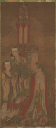 Bodhisattva en begeleiders, 14e eeuw