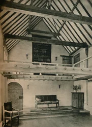 Boxhurst Farm, Kent: Einde van de Danszaal. Gerestaureerd en omgebouwd door Oliver Hill, ca. 1928