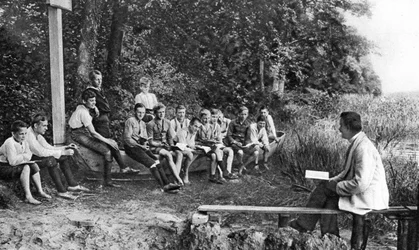 Jongens die natuur bestuderen, Duitsland, 1922