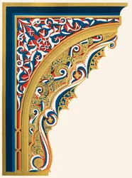 Steunen die het plafond van de portiek ondersteunen, Hof van de Leeuwen, 1907