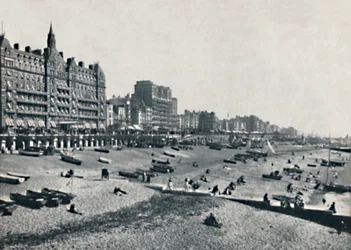 Brighton - Het Hotel Métropole en strand, 1895
