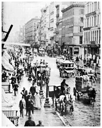 Broadway en Spring Street, New York City, VS, 1867 1955