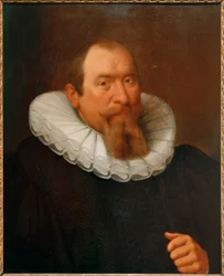 Portret van een heer met lange kinbaard, naar rechts