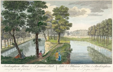 Buckingham Palace in St James Park, Londen, 1750