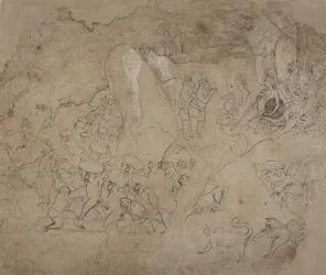 De brug naar Lanka bouwen, ca. 1800