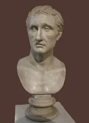 Buste van Menander. Romeinse kopie van Griekse standbeeld door Kephisodotos en Timarchos, 4e eeuw v.Chr.