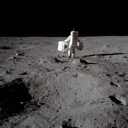 Buzz Aldrin op Tranquility Base