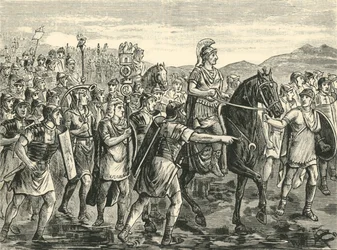 Caesar steekt de Rubicon over