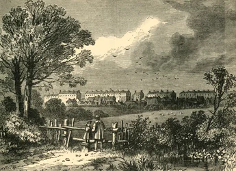 Camden Town, vanaf de Hampstead Road, Marylebone, 1780, ca. 1876