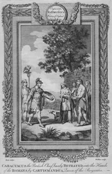 Caractacus de Britse leider, verraderlijk verraden aan de Romeinen door Cartismandua, ca. 1787