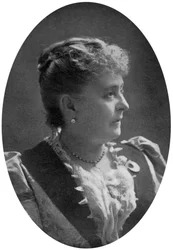 Caroline Lavinia Scott Harrison, vrouw van president Benjamin Harrison, eind 19e eeuw