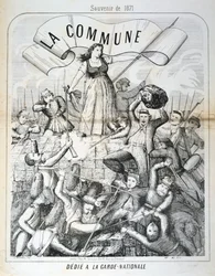 Spotprent opgedragen aan de Nationale Garde, Commune van Parijs, 1871