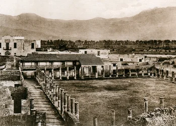 Caserma dei gladiatoren, Pompeii, Italië, c. 1900s