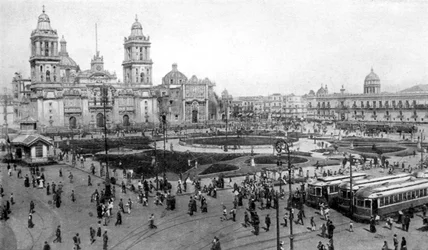 Kathedraal en Nationaal Paleis, Mexico-Stad, Mexico, 1926