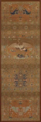 Stoelhoes met een kraanvogel, leeuwen, draken, voorspoedige symbolen..., Qing-dynastie, 18e eeuw