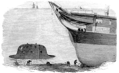 Charles Babbages voorgesteld ontwerp voor een duikklok, 1855