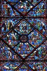 Kathedraal van Chartres: glas-in-loodraam, Chartres, Frankrijk